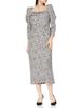 Snidel Draped Tie Rayon Print Dress SWFO234116 GRY Women's