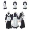 Long Style British Maid Outfit Men Women Lace Cosplay Dress Halloween Costume