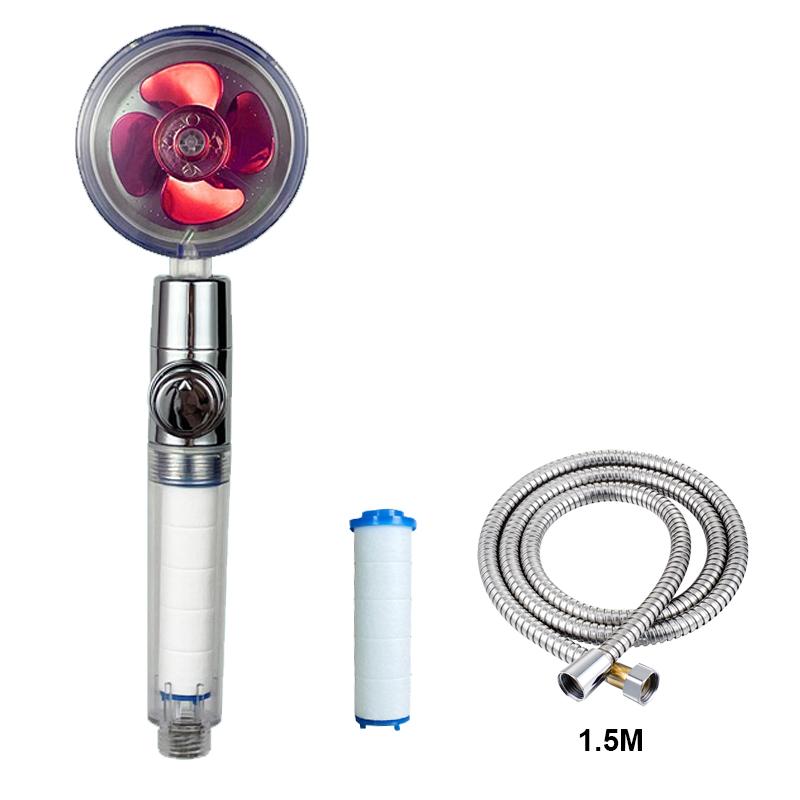 VILOYI Shower Head Water Saving High Pressure Handheld Turbo Propeller Showerhead Adjustable Water Flow Bathroom Filter Nozzle