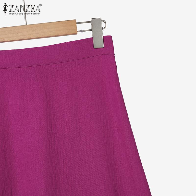 ZANZEA Maiouri fără mâneci cu imprimeu pentru femei și fuste Seturi de costume din două piese de vară