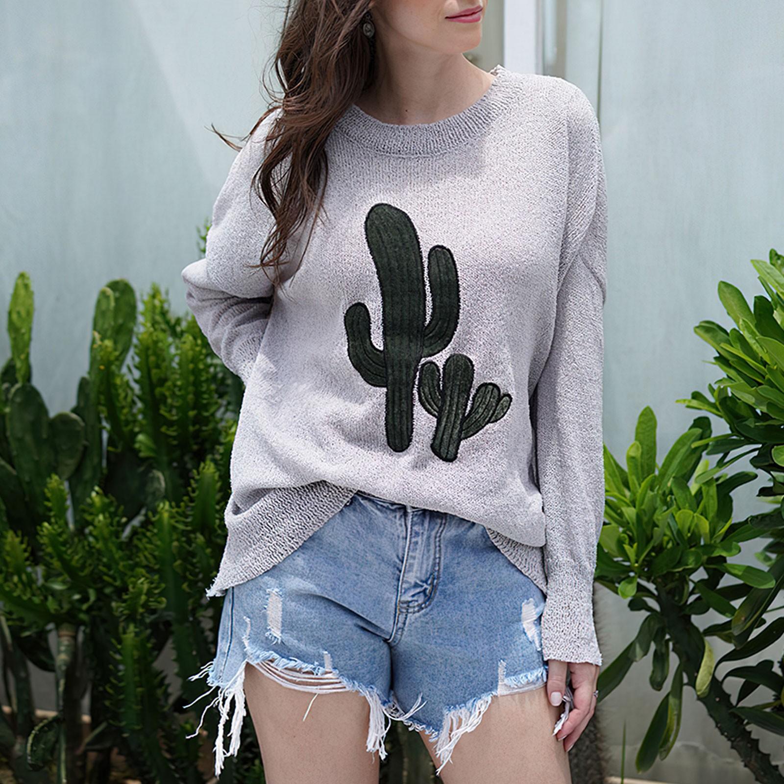 

Женский осенне-зимний свитер с круглым вырезом, женские топы, свободный, большого размера, модный вязаный кардиган L серый