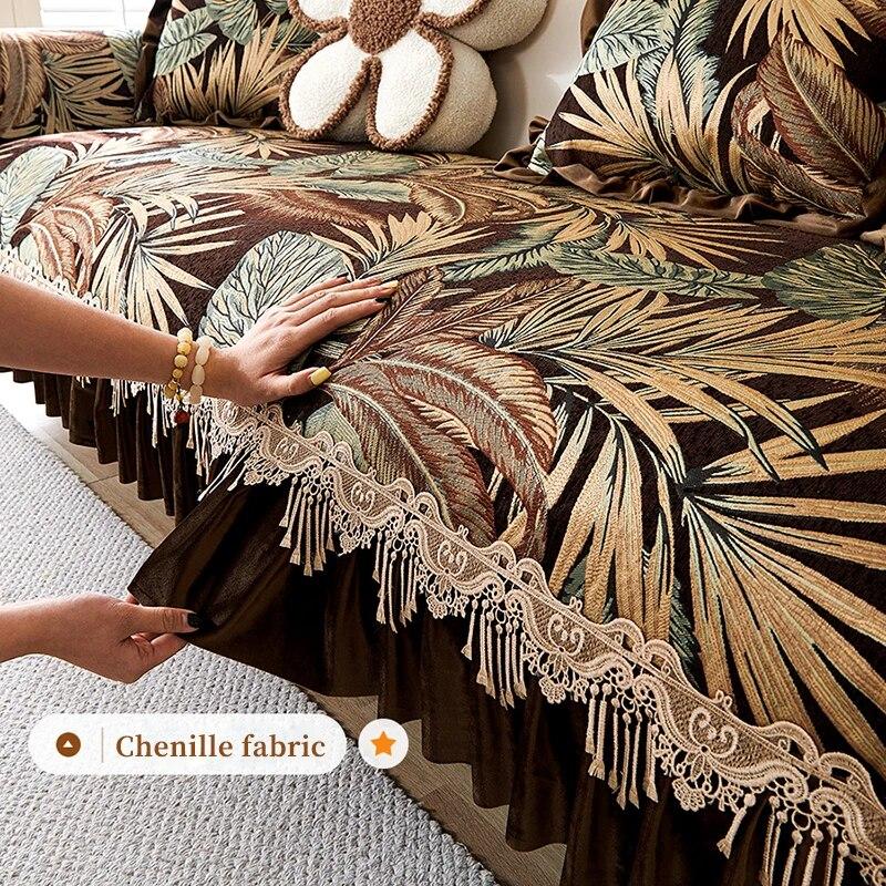 Retro Luxury Slipcover Jacquard Fabric Sofa Cover Living Room Decoration Non-slip Sofa Cushion Four Seasons Universal Sofa Towel