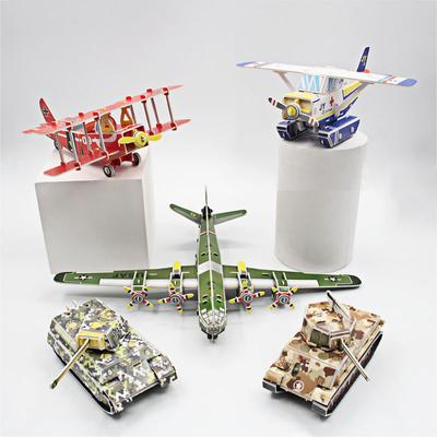 Kinder DIY Militärflugzeug Panzer Papier Puzzle 3D Puzzle Zusammengebaut Handgefertigt Lernspielzeug