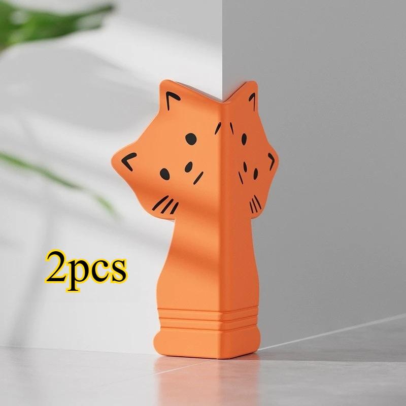 2pcs 2026 New Silicone Cartoon Corner Protectors, Full-Wrap Adhesive Guards for Table & Wall, Baby Home Safety Bumpers.