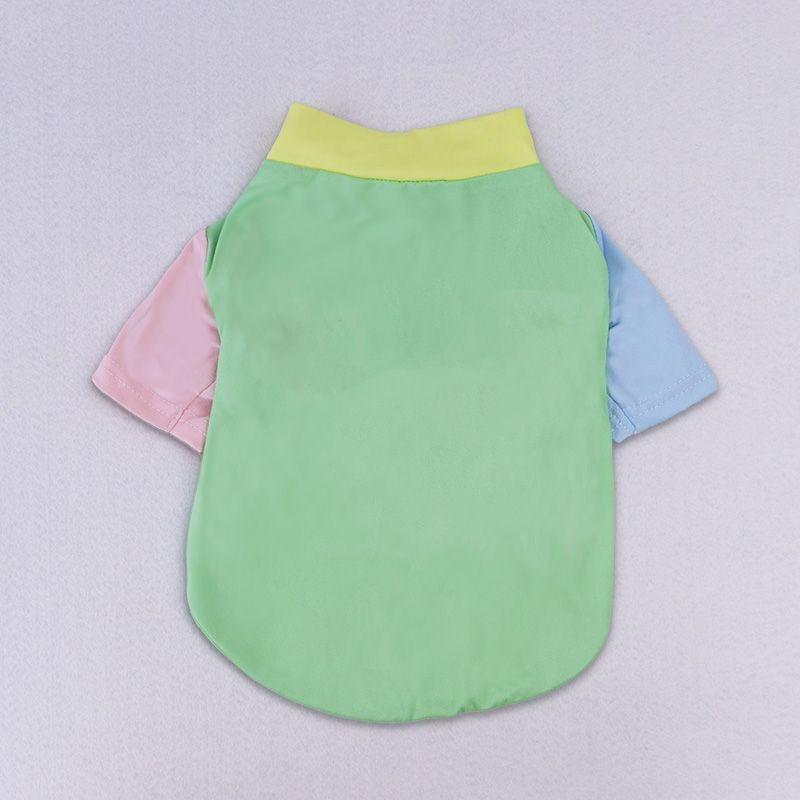 Pet Cat Multi-color Short-sleeved T-shirt with Dog Character Print for Stylish Outfit To Prevent Hair Loss