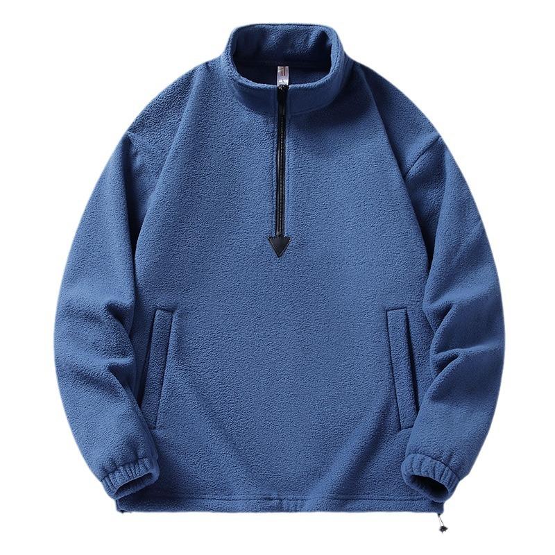 Hanorace cu hanorac cu gât rotund Toamnă și iarnă pentru bărbați Nou Shaking Fleece Fleece Broderie Jachetă caldă Tendință pentru tineret Moda Pulovere Topuri
