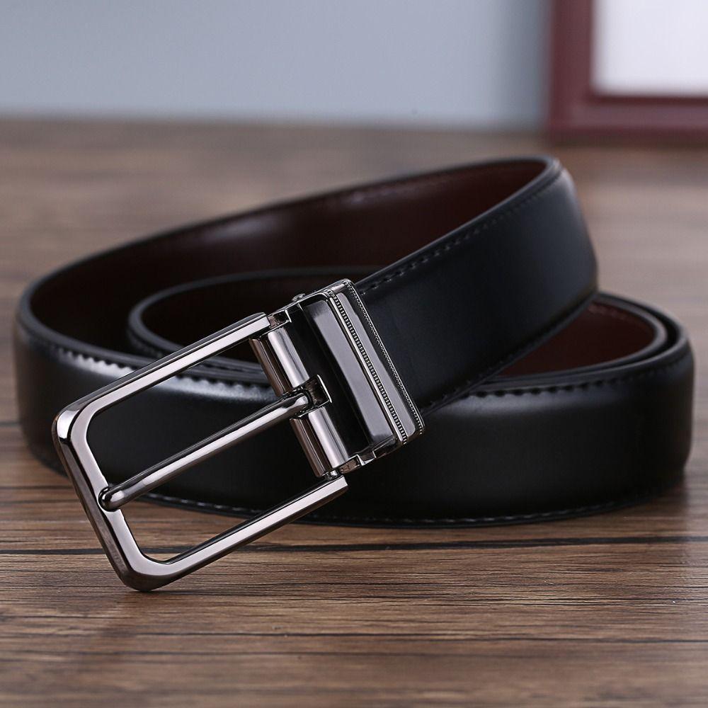 Double Sided Pin Buckle Belt Retro Designer Belt Men Leather Belt  Mens Accessories
