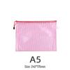 A4 Waterproof Mesh Zipper File Bag - Transparent, PVC, Handheld, Office & Student Stationery.