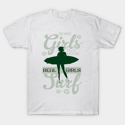 T-Shirt Damen Echte Mädchen Surfen Harajuku Print Kawaii T-Shirt Sommer Kurzarm Damen T-Shirt Top Tee
