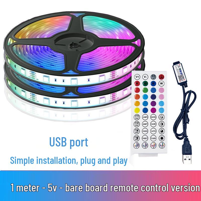 Pasek świetlny RGB Bluetooth - 5V USB, Siedem kolorów, Samoprzylepny, Idealny do podświetlenia telewizora i pokojów gamingowych.