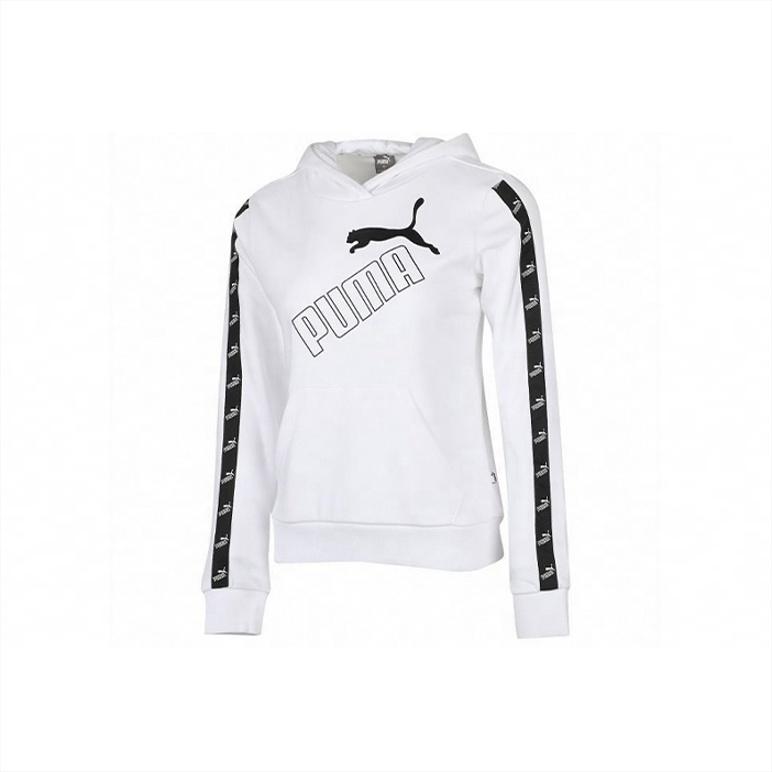 (WMNS) PUMA Amplified Fleece Hoodie White Black Women s 586595-02 XL
