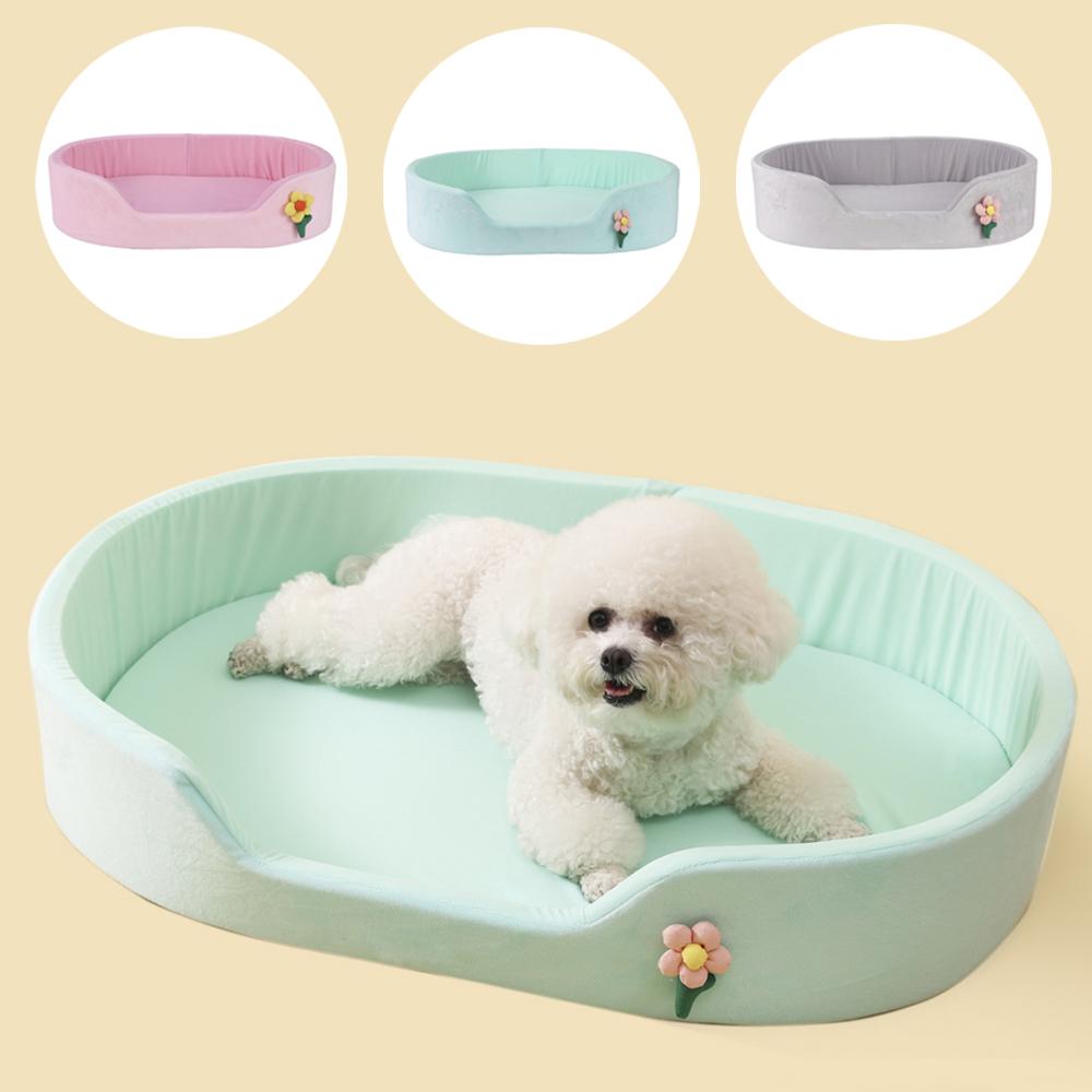 Elastic Flower Fencing Small Cat Bed Cushion Summer Breathable Cooling Dog Bed for Medium Dog Cushion Cat Basket Accessories