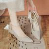 Fashion 2024 New Summer Outdoor Shallow Mouth Women's Shoes Butterfly Knot Pointed Toe Open Toe High Heels Dress Party Women Shoes