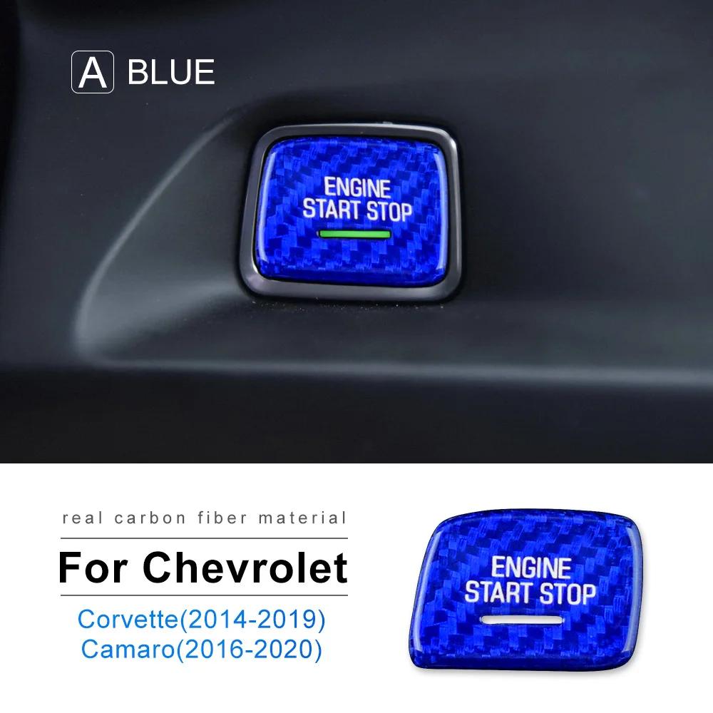 For Chevrolet Corvette Camaro 2016 2017 2018 2019 2021 2022 2023Real Hard Carbon Fiber Ignition Engine Switch Button Sticker