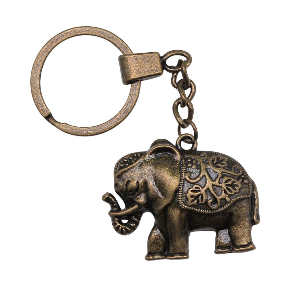 Pendentifs Porte-clés Éléphant Amoureux des Animaux Bijoux en Métal Artisanat Anneau 30mm