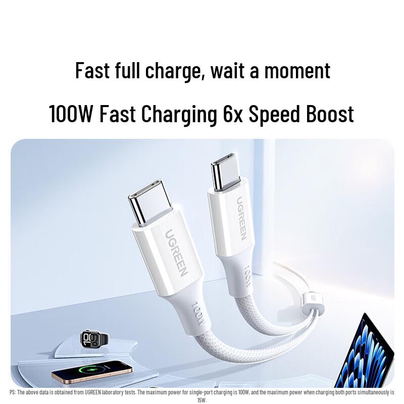 Ugreen 2-in-1 USB-C PD 100W Fast Charging Cable