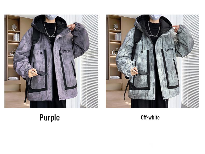 Men's Fleece-Lined Hooded Workwear Jacket - Autumn/Winter 2025 Trend, Windbreaker, High-End Feel, Loose Fit.