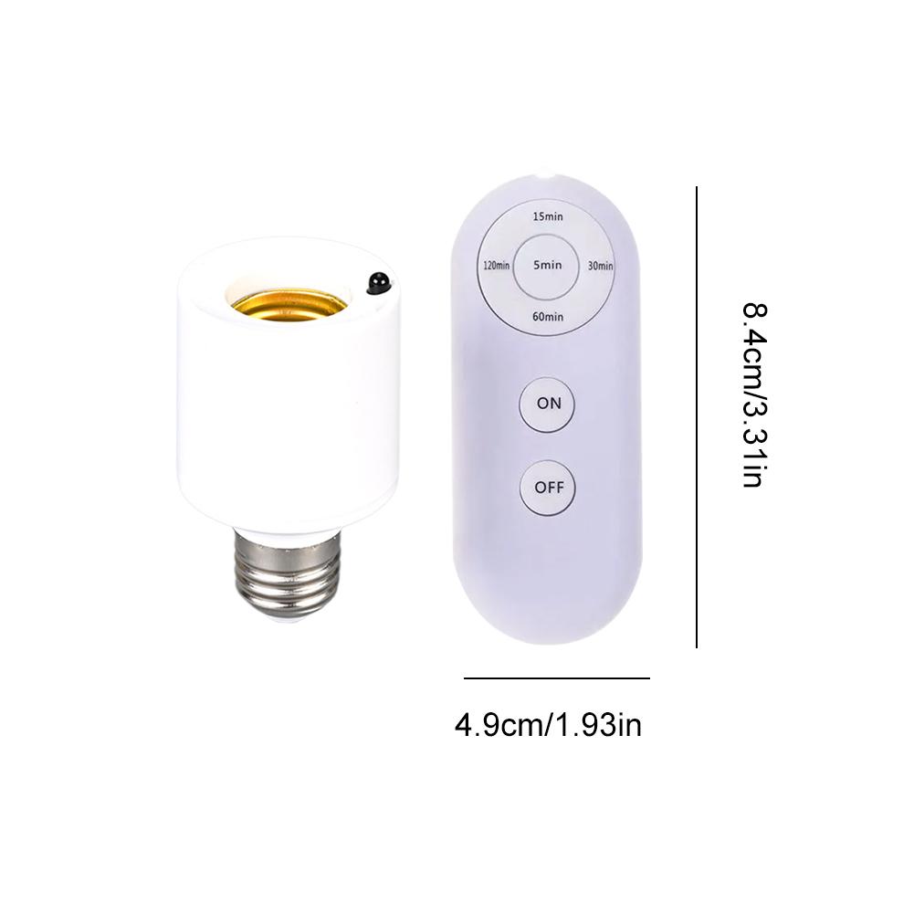 LED Intelligent E27 Wireless Remote Control Lamp Head 85V-265V Home Smart Timer Lamp Holder Lazy Light Off Controller