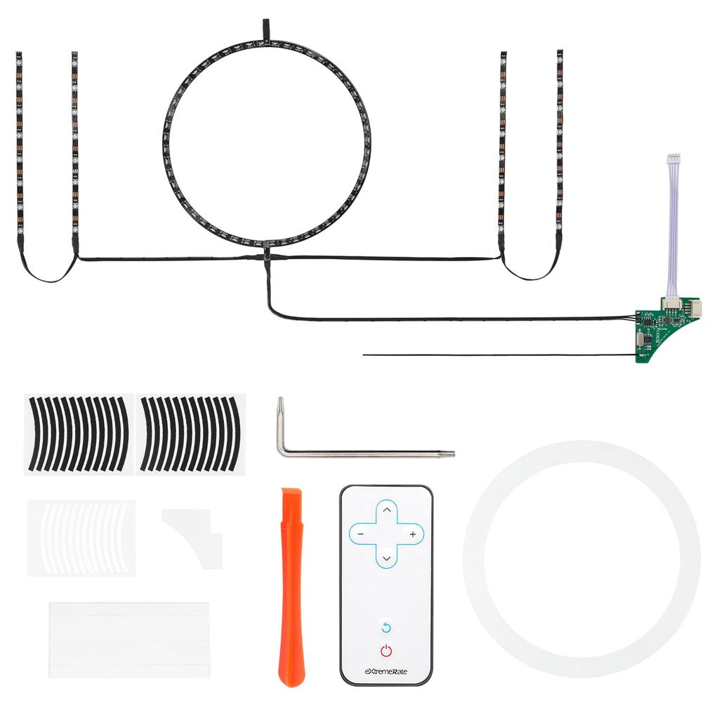 eXtremeRate RGB LED Light Strip for Xbox Series S Console Fan 39 Multicolor Changeable Flexible Tape Light Strip Kit with IR DIY Decoration Accessory