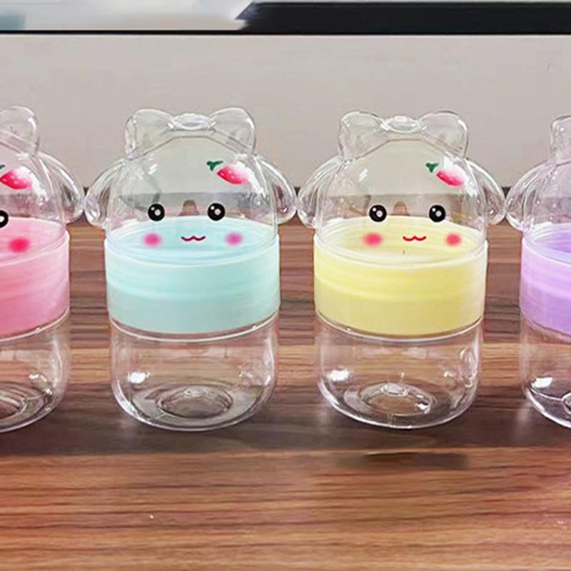 1Pcs Cartoon Rabbit Plastic Bottle Transparent Pet Food Grade Candy Bottle Random Color