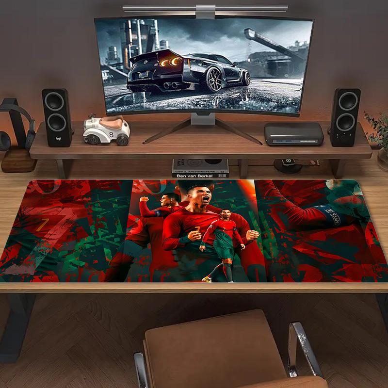 C.Ronaldo Farbe Mauspads Großes Gaming Tischkissen Rutschfest Laptop Tablet Großes Mauspads XXL Matte Mini PC Spielmatte Mit Verriegeltem Rand