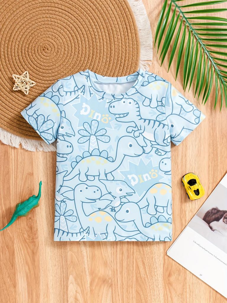 Dinosaur Children's Clothing Short Sleeve Kids Clothes Summer Animal Graphic T Shirts Children Top O-Neck Tees Baby Boy Clothes
