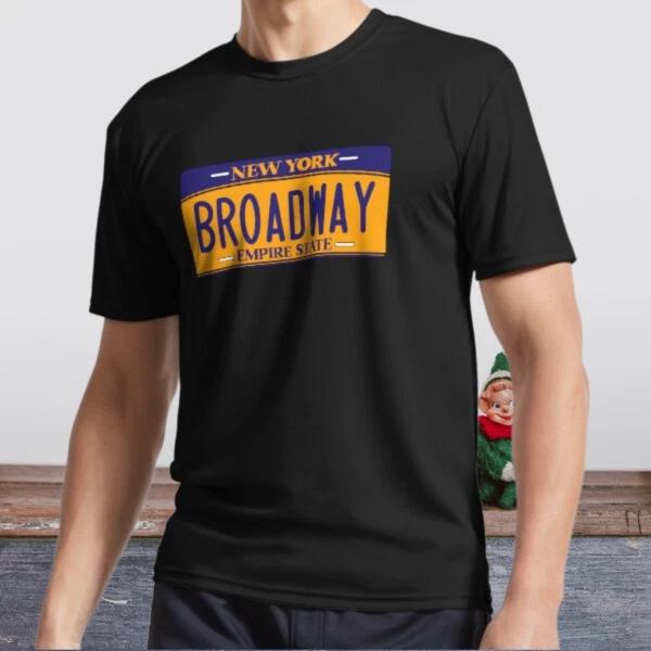 New Broadway License Plate Active T-Shirt Funny Size Mode American T-shirt S