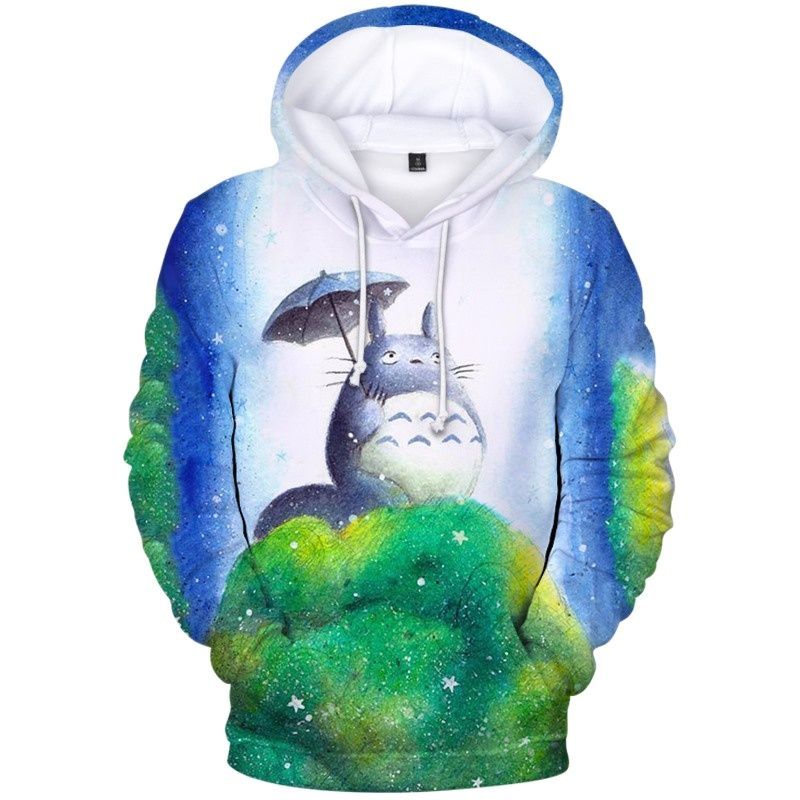 Hot Hoodies Sales Fashion Mens 3d Anime Totoro Printing Pullover Autumn Leisure Men Trendy Streetwear High Quality Sweatshirts