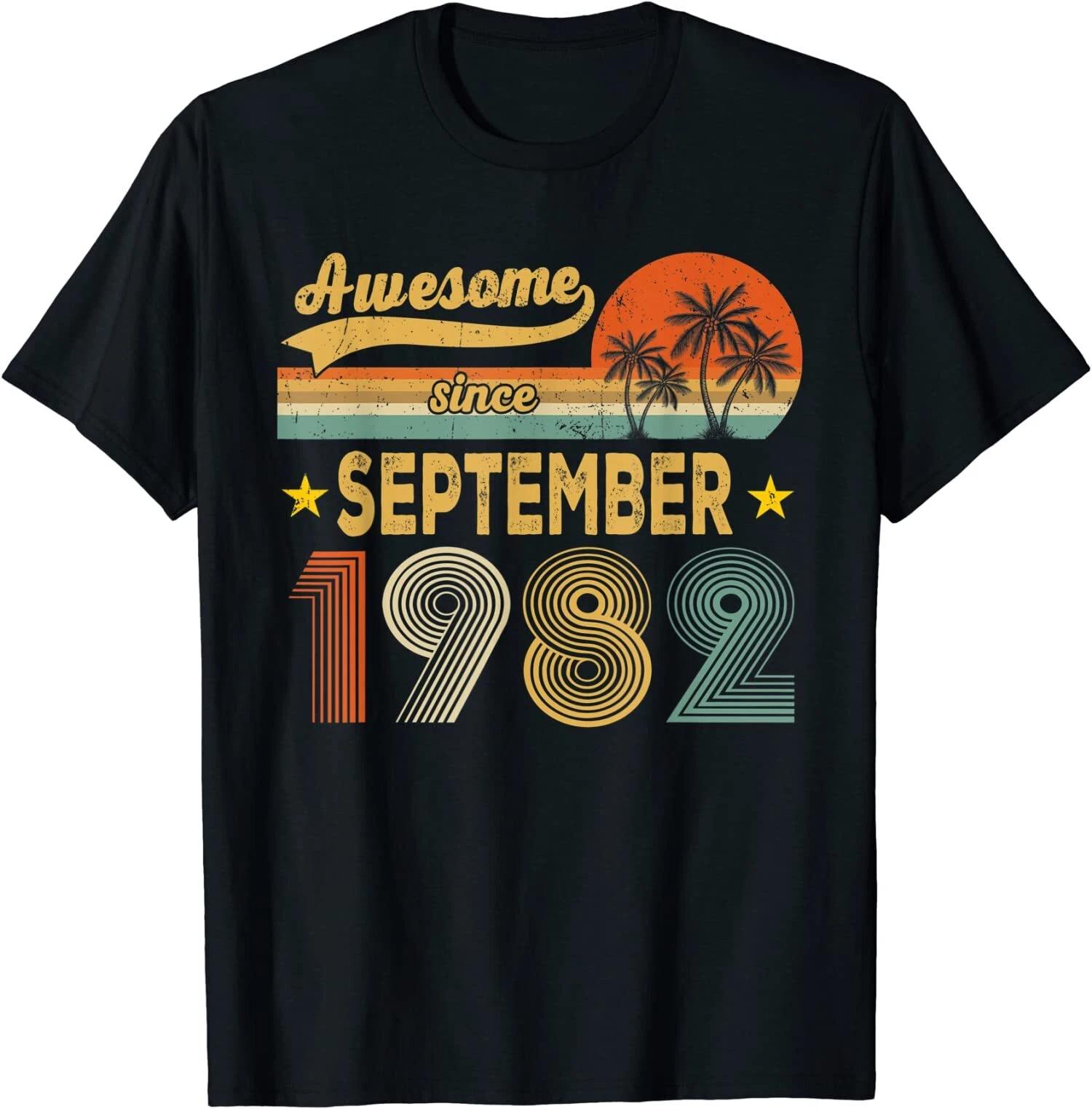 Awesome Since September 1982 40th Birthday Retro Tee Unisex T-Shirt S