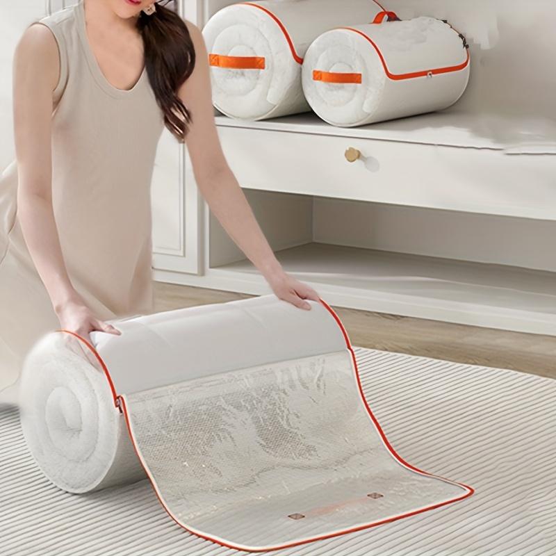 1pc PVC Waterproof Roll-Shaped Quilt Storage Bag Large Capacity Wardrobe Organizer Quilt Clothing Storage Bags Compression Bag