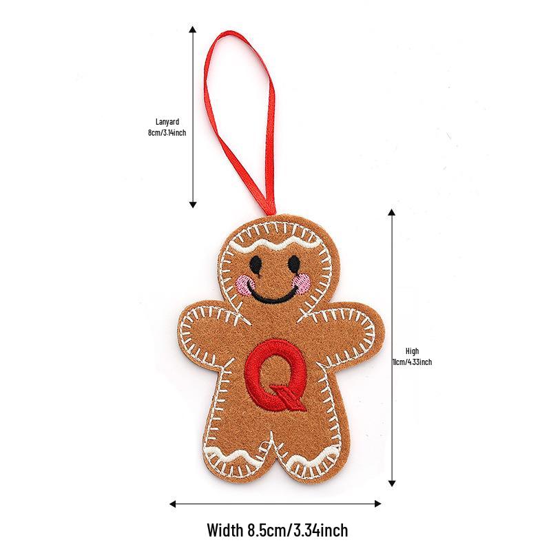Christmas Gingerbread Man Ornaments: Festive Alphabet Hanging Decorations