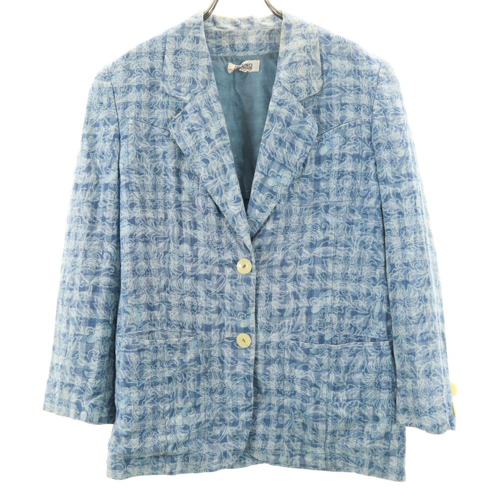 

Herno 90-е Блейзер из смесового льна 42 синий Женский Б/У