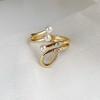 Metal Wide Cuff Bangles Jewelry Curtain Buckle Hip Hop Pearl Geometric Bracelet  Women