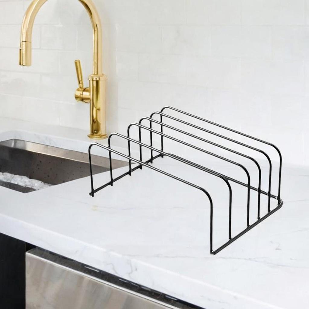 Kitchen Pot Lid Rack Cutting Board Storage Stainless Steel Cover Holder Multifunction