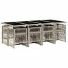 VidaXL Ensemble à Manger de Jardin avec Coussins 9 pcs, Table et Chaise de Terrasse, Meubles de Patio, Mobilier d'Extérieur, 3210923