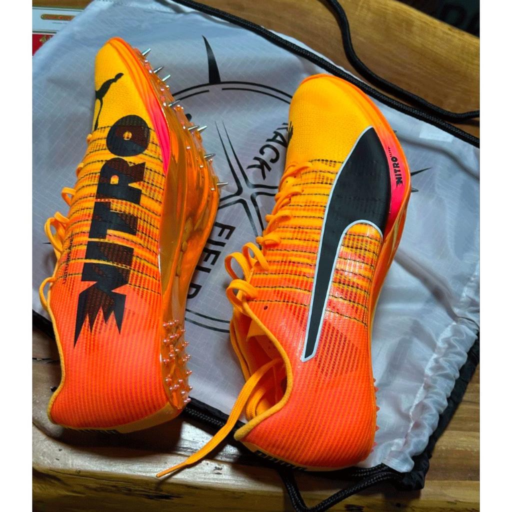 Puma EvoSpeed Sprint Nitro 2 Sun Stream Black Unisex Sneakers Orange Sunset-Glow 380002-01