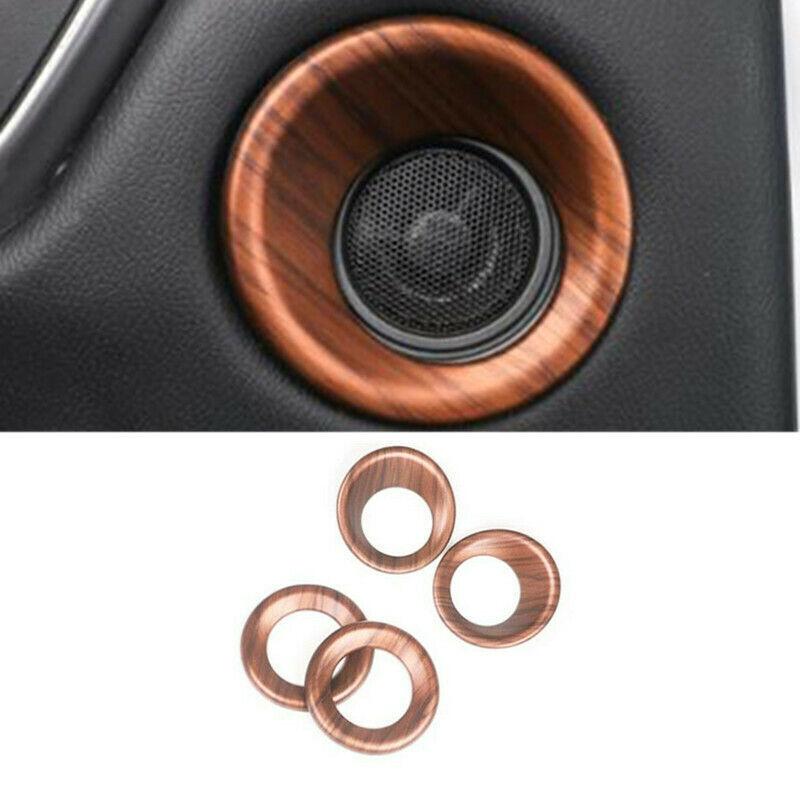For Honda CR-V CRV 2017- Peach Wood Grain Inner Door Speaker Cover Ring Trim