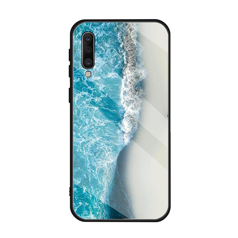 Gradient Ocean Tempered Glass Case For Samsung Galaxy A10S A10E A20S A20E A30S A40 A50S A60 A70 A80 A90 A6 A7 A8 Cover Shell