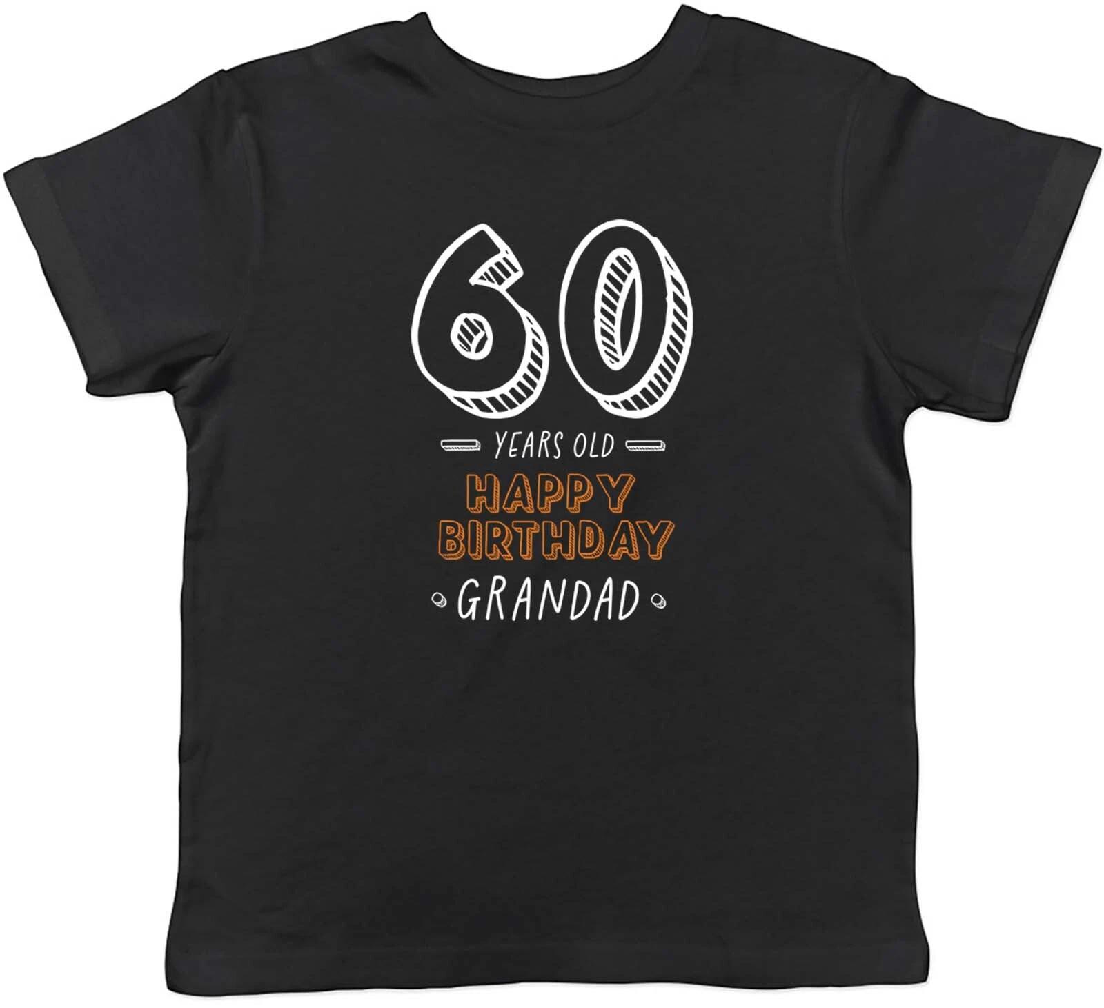 Personalised Happy Birthday Grandad Celebration Kids T-Shirt Boys Girls Gift 140