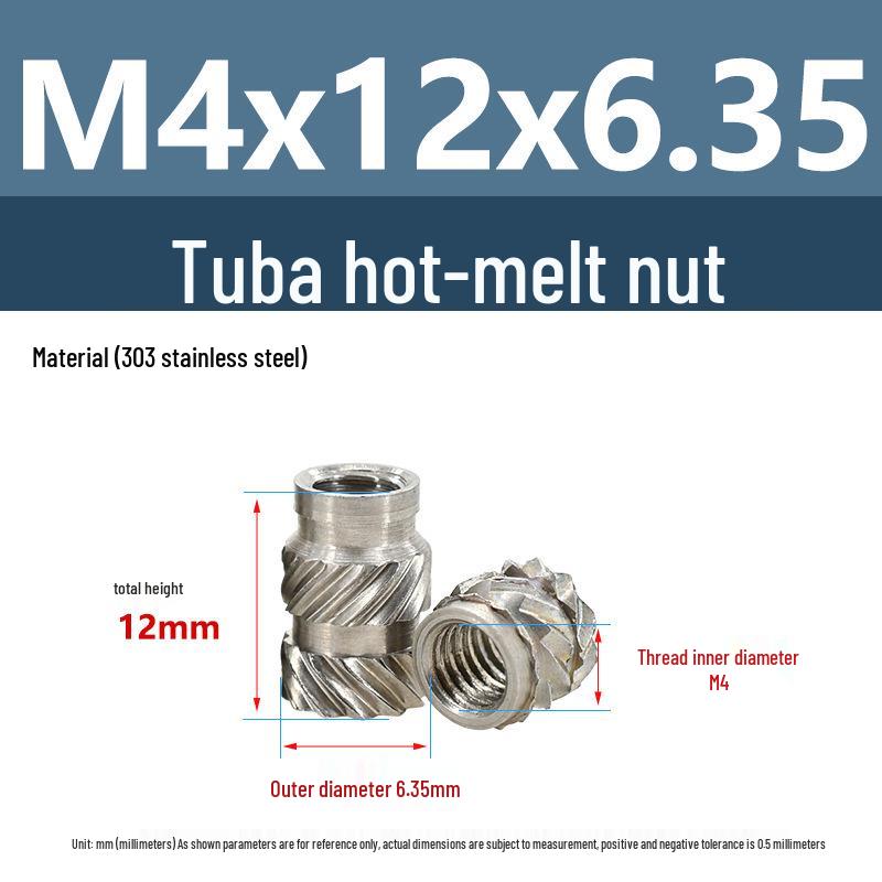 Stainless Steel Pre-embedded Injection Molding Knurled Nut M2M3M4