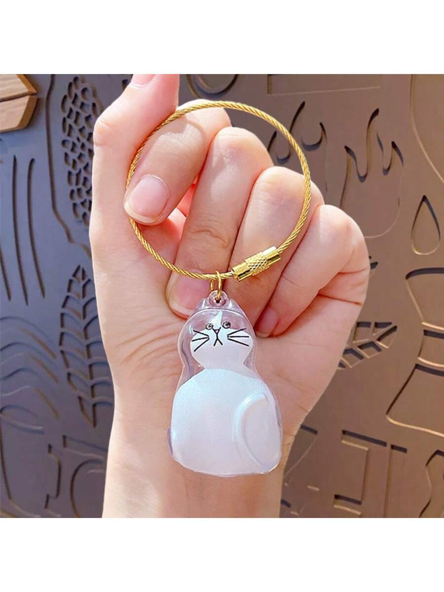 

Transparent cat hair storage box, hanging twisted egg cat hair storage box, twisted egg bag keychain pendant small gift