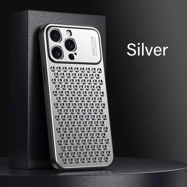 Aluminum Alloy Phone Case For 17 16 15 14 13 Pro Max Metal Breathable Back Cover