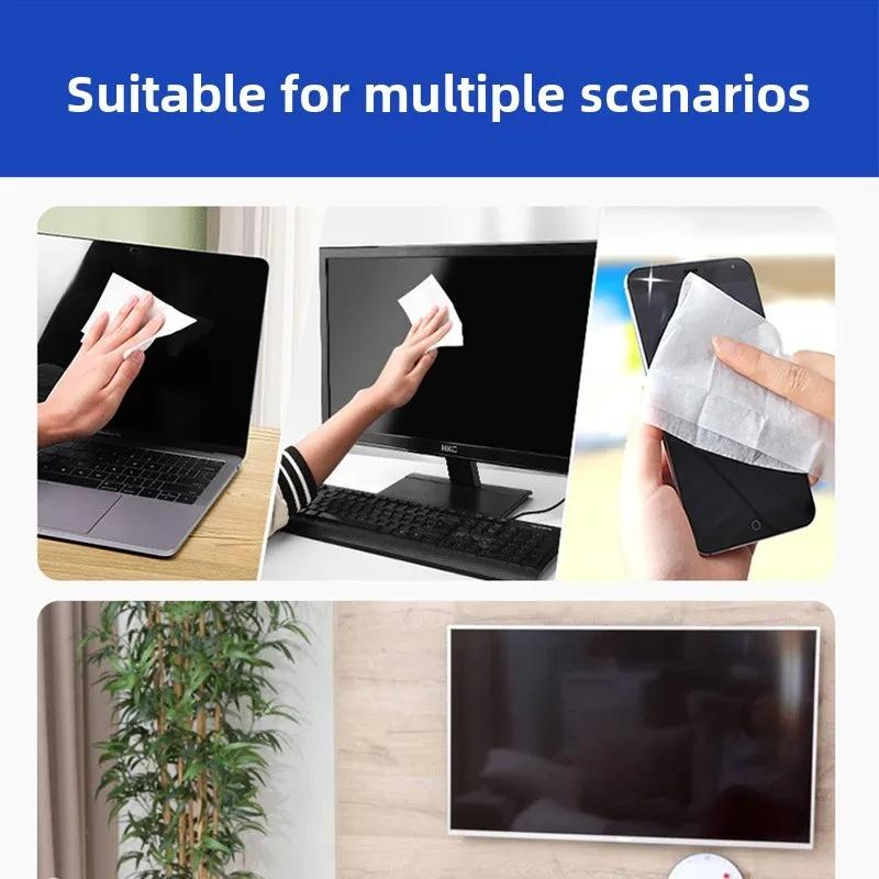 40 Stück Dual-Use Bildschirmreinigungsset Tragbare Wischtücher für Handys Tablets Laptop TV-Monitore Autos Fleckenlose LCD-Bildschirme und Displays