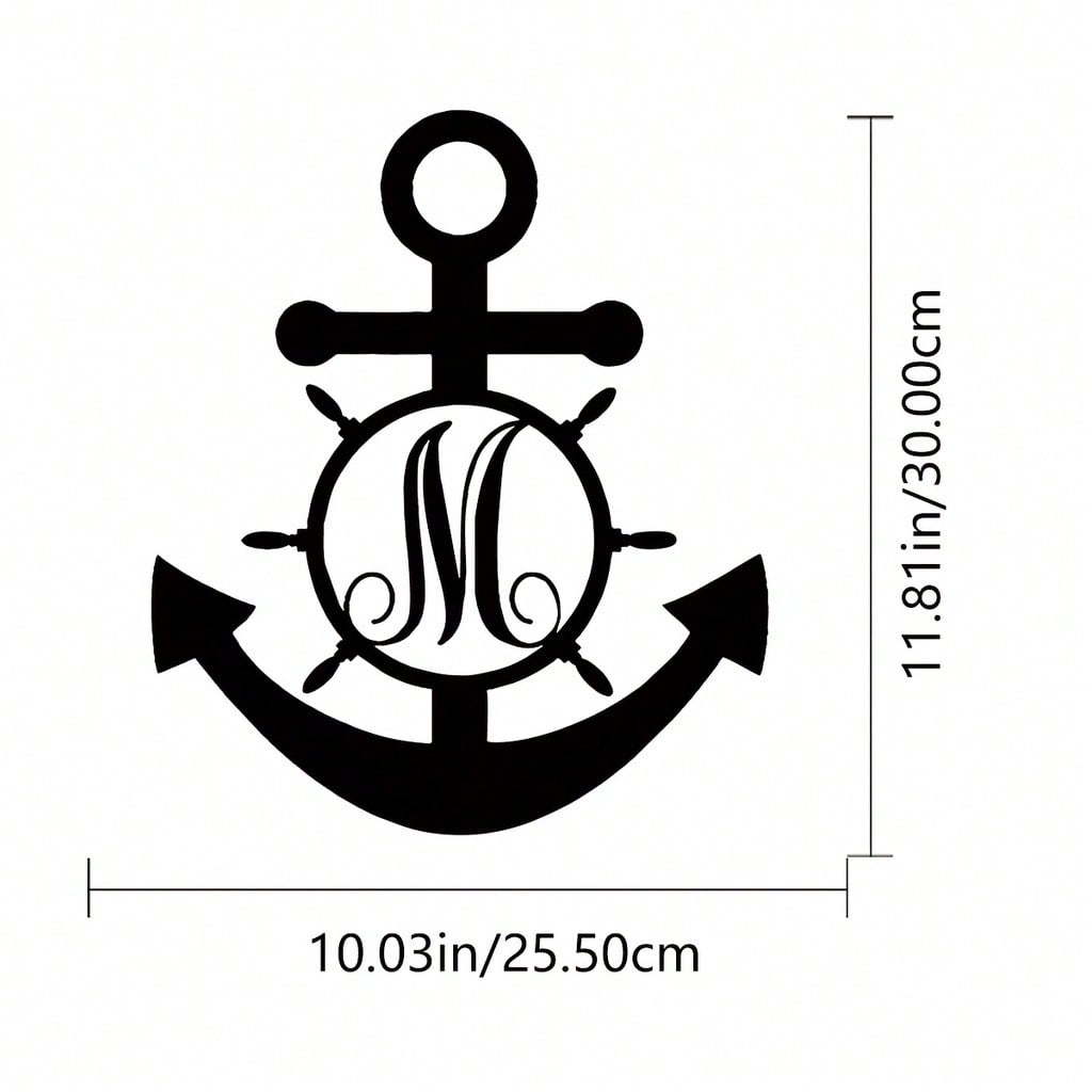 Wrought Iron Anchor Wall Hook, Metal Wall Art, Halloween Home Decor, Modern Gothic Accent, Indoor Metal Decor TY4165
