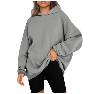 Damen Casual Fashion Solid Color Langarm Pullover Hoodies Sweatshirts