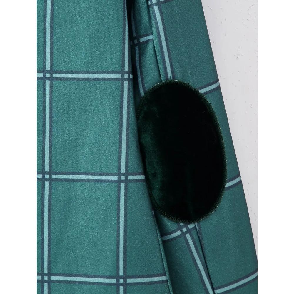 Spring and Autumn New Product Women's Fashion Simple Velvet Splice Embroidered Fabric Patch Long Sleeved Loose Suit Coat