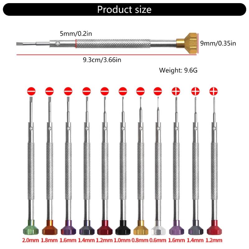 Nonslip Textured Screwdriver Sturdy Tool Steel Head Lightweight Aluminum Shaft Ideal For Clock Repair Projects