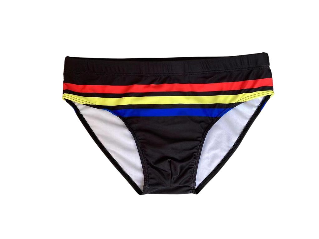 JESSBORN Men's Striped Swim Trunks - Stylish Youth Swimsuit for Beach, Pool, and Sports.