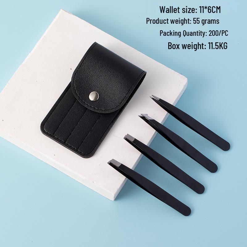 Precision Stainless Steel Eyebrow Tweezers & Trimmer Set with Eyelid Tape