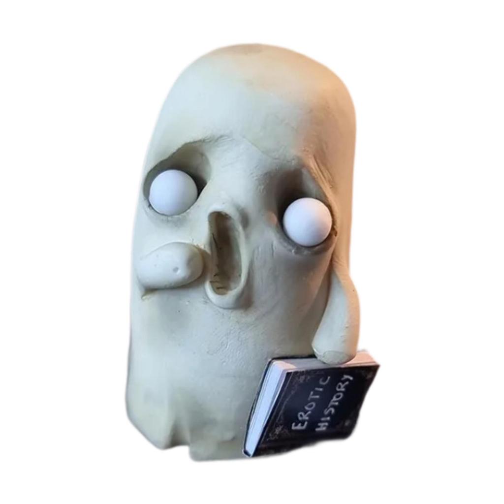 Halloween Ghost Figurine with Book Party Accessory Miniature Ghost Figurine